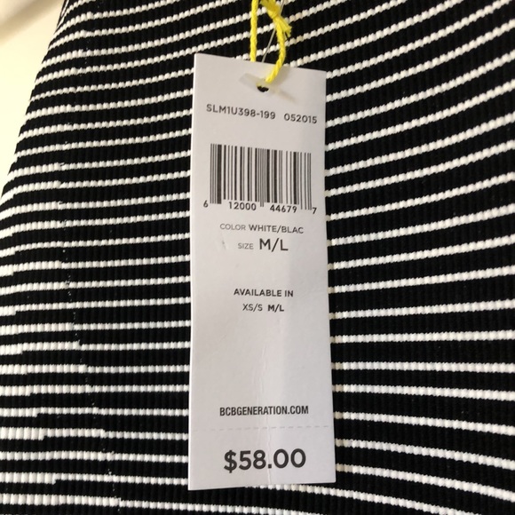 NEW WITH TAGS BCBGeneration Seamless Black/White Crop top - Picture 7 of 7